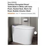 (1) new Tankless Elongated Smart Toilet Bidet in