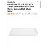 (3) Delta Classic 500 60 in. L x 32 in. W Alcove