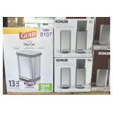 5 pcs Assorted Trash Bins: Glad and Kohler
