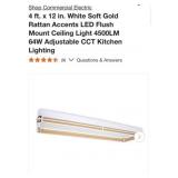 3 pcs Commercial Electric 4 ft. x 12 in. White