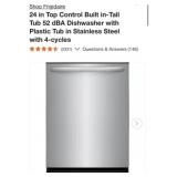 (1) Frigidaire 24 in Top Control Built in-Tall