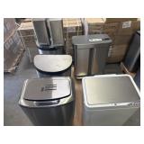 7 pcs Assorted Open Box Trash Bins