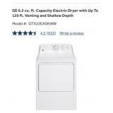 (1) GE 6.2 cu. ft. Capacity Electric Dryer with