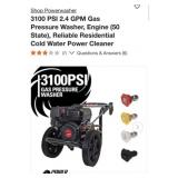(2) Powerwasher 3100 PSI 2.4 GPM Gas Pressure