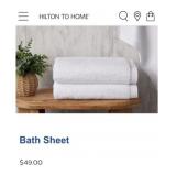 16 pcs Hilton hotel 30x60 bath towel white 100%