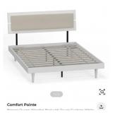 (1) NEW Benoni Queen Wooden Bed with Taupe
