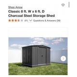 (1) NEW Arrow Classic 8 ft. W x 6 ft. D Charcoal