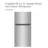 (1) Frigidaire 18 Cu. Ft. Garage Ready Top