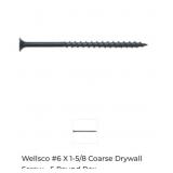 24 pcs Wellsco #6 X 1-5/8 Coarse Drywall Screw -