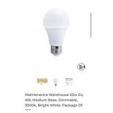 5 boxes Maintenance Warehouse 60w Eq A19, Medium