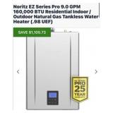 (1) Noritz EZ Series Pro 9.0 GPM 160,000 BTU