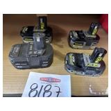 4 Ryobi batteries working condition