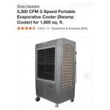 (1) Hessaire 5,300 CFM 3-Speed Portable
