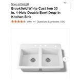 (1) New KOHLER Brookfield White Cast Iron 33 in.