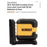 4 pcs NEW  DEWALT 40 ft. Red Self-Leveling Cross