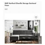(1) DHP Hartford Chenille Storage Sectional Futon