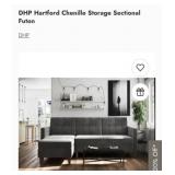 (1) DHP Hartford Chenille Storage Sectional Futon