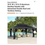 (1) VEIKOUS 16 ft. W x 12 ft. D Aluminum Hardtop
