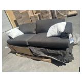 (1) New Klaussner Grey Couch With Accent Pillows
