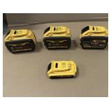 4 pcs DeWalt Batteries- Working Condition