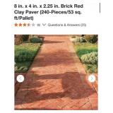 1 pallet 240 pcs 8 in. x 4 in. x 2.25 in. Brick
