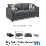 (1) Dreamquest Queen Sleeper Sofa- Blue Velvet