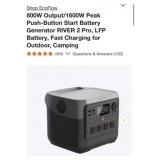 1 pc EcoFlow 800W Output/1600W Peak Push-Button