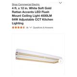 (6) NEW Commercial Electric 4 ft. x 12 in. White