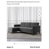 (1) DHP Hartford Chenille Storage Sectional Futon