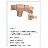 200 pcs Float Valve, 1/2 MIP Thread Out, Lead Free