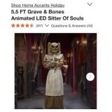3 pcs 5.5 FT Grave & Bones Animated LED Sitter O