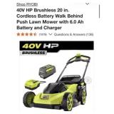 (1) 40V HP Brushless 20 in. Cordless Battery W