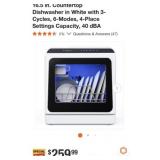 2 pcs 16.5 in. Countertop Dishwasher in White