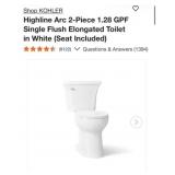 2 pcs KOHLER Highline Arc 2-Piece 1.28 GPF S