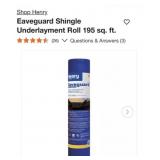 7 rolls Henry Eaveguard Shingle Underlayment R