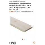 56 pcs of Pattern Stock Primed Shiplap Board