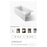 (1) Kohler Underscore 60" x 32" alcove bath,