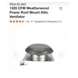 4 pcs Air Vent 1320 CFM Weatherwood Power Roof