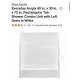 (1)  Aquatic Everyday Acrylx 60 in. x 30 in. x 7
