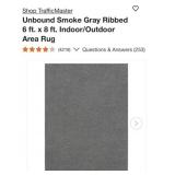 12 pcs  TrafficMaster Unbound Smoke Gray Ribbed 6