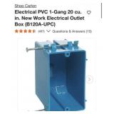 308 pcs Carlon Electrical PVC 1-Gang 20 cu. in.