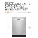 1-  Whirlpool 24 in Top Control Built-In Tall T