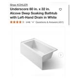 1- KOHLER Underscore 60 in. x 32 in. Alcove Deep
