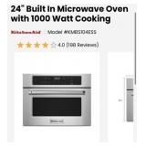 1) KitchenAid New KMBS104ESS 24 Inch Built-In