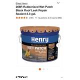 6 pcs Henry 208R Rubberized Wet Patch Black Roof