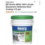 5 pcs  Henry 687 Enviro-White 100% Acrylic