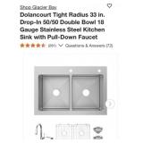 (1)  Glacier Bay Dolancourt Tight Radius 33 in.