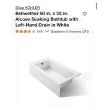 1- KOHLER Bellwether 60 in. x 32 in. Alcove