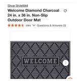 20 pcs StyleWell Welcome Diamond Charcoal 24 in.