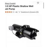 1- Everbilt 1/2 HP Plastic Shallow Well Jet Pump